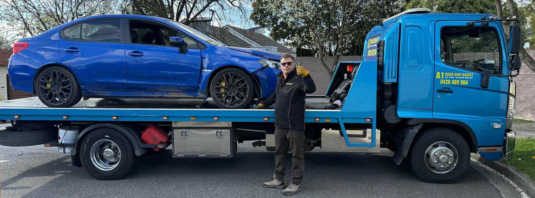 A1 Roadside Assistance tow truck in Croydon Eastern Suburbs Melbourne responding to an emergency call